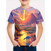 🦕 Epic Dino Adventure Tee – Roar Into Summer in Style! 3D Dinosaur Print T-Shirt for Boys – Cool, Bold, and Summer-Ready! - ThiGui